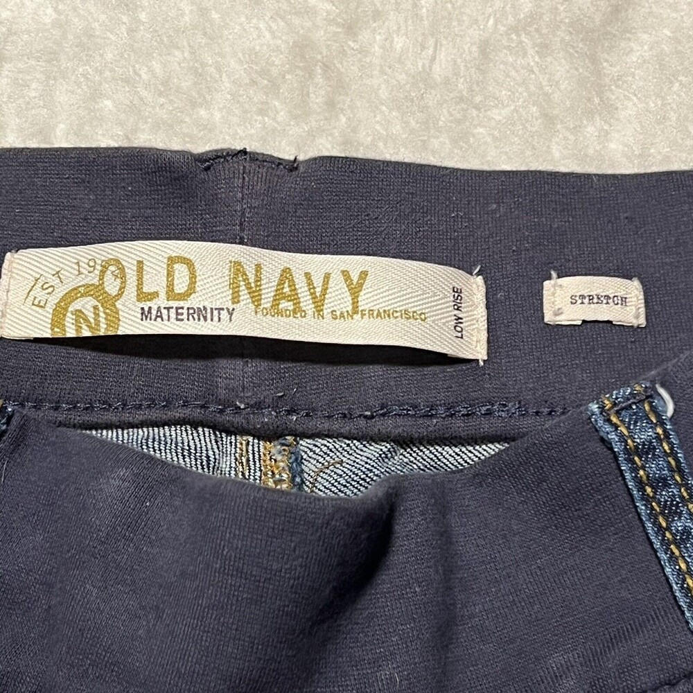 Old Navy Womens Maternity Blue Denim Capri Pants Stretch Low Rise Size Medium - Picture 7 of 11